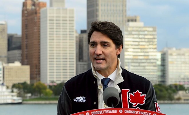 Liberal leader Justin Trudeau campaigns in Windsor, Ont. SEAN KILPATRICK / THE CANADIAN PRESS