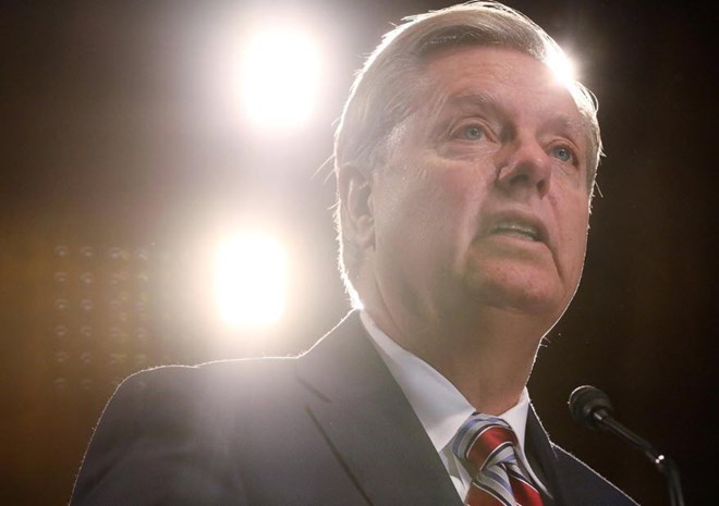 U.S. Senate Judiciary Committee Chairman Lindsey Graham (R-SC) holds a news conference to discuss immigration legislation and the U.S.-Mexico border on Capitol Hill in Washington, U.S., May 15, 2019. REUTERS/Jonathan Ernst